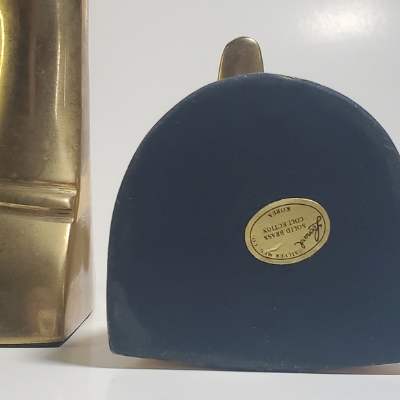 VINTAGE Solid Brass Mallard Duck Bookends / Brass Metal Duck Bookends by Leonard - Picture 10 of 15